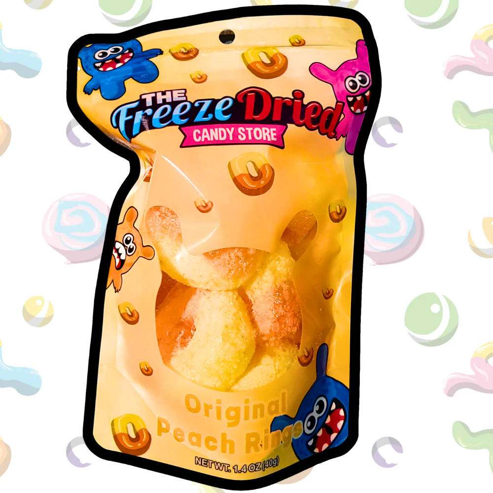 Peach Ring x3 Bag Bundle - Peach, Blue Raz, Strawberry Banana - Crunchy Candy - The Freeze Dried Candy Store - Candy Bundle - Fruity Candy - Image 3