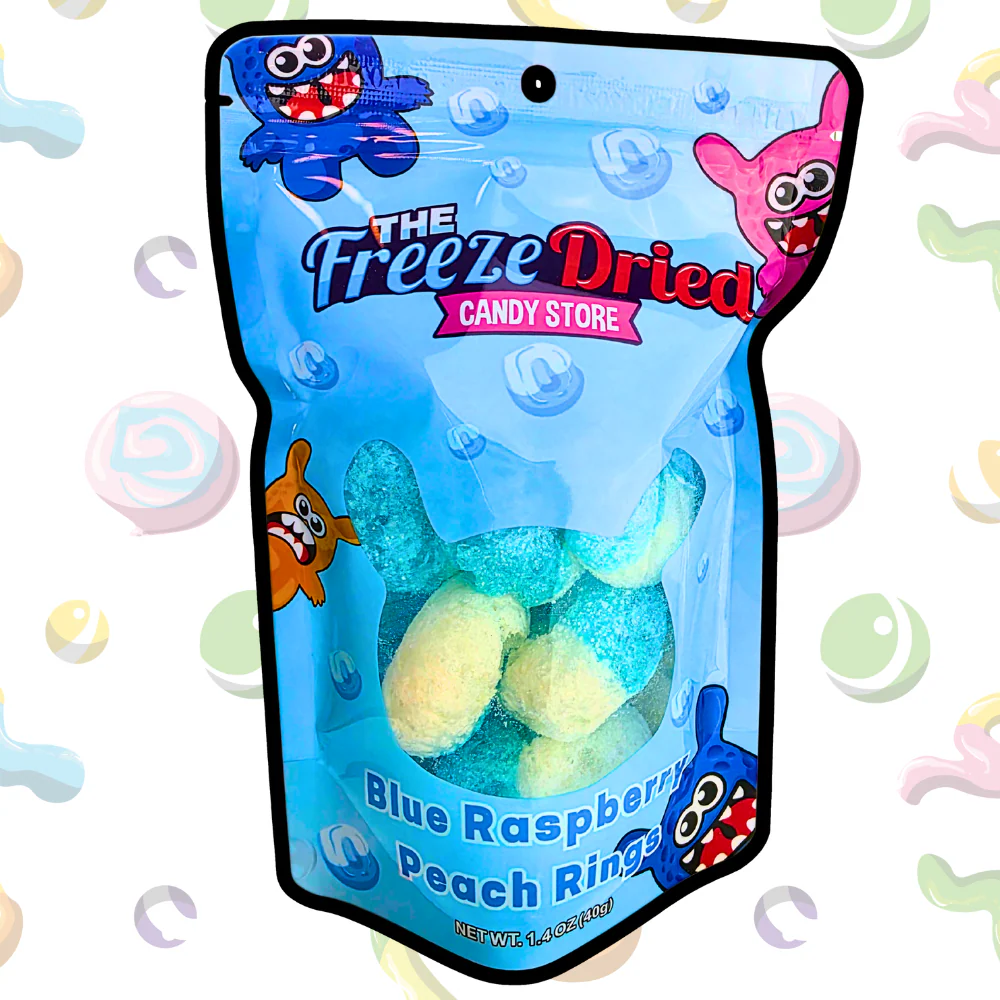 Peach Ring x3 Bag Bundle - Peach, Blue Raz, Strawberry Banana - Crunchy Candy - The Freeze Dried Candy Store - Candy Bundle - Fruity Candy - Image 4