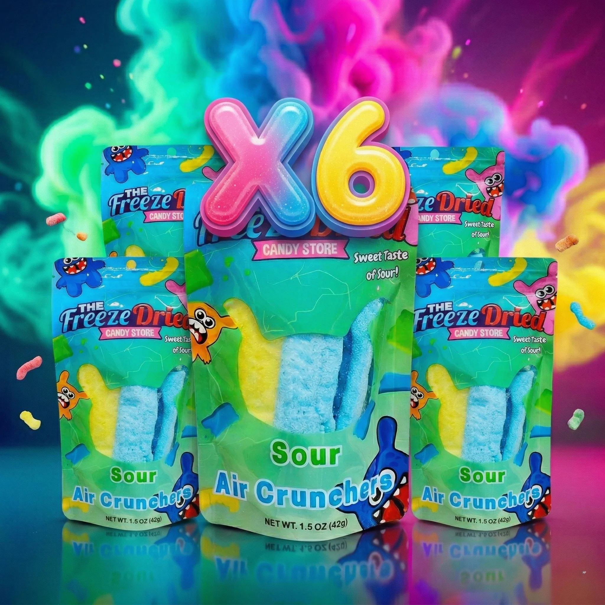 Sour Air Crunchers - 6Pk - Freeze Dried Candy